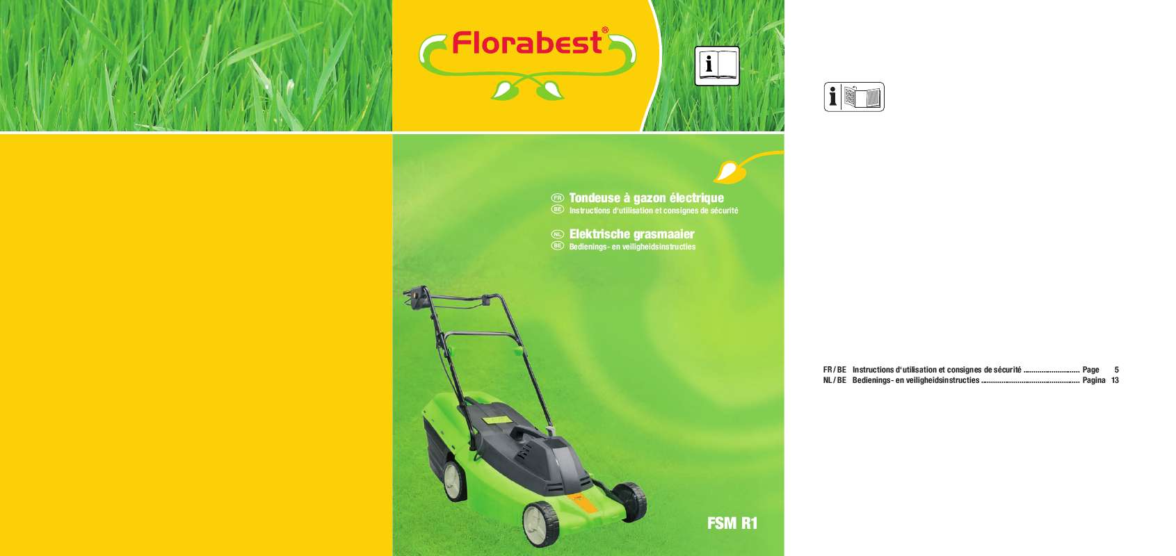 Notice FLORABEST KH 3161 / FSM R1 ELECTRIC LAWN MOWER tronçonneuse